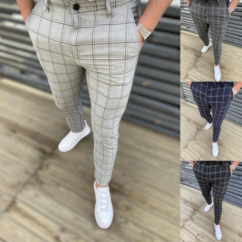 Plaid Tapered Trousers