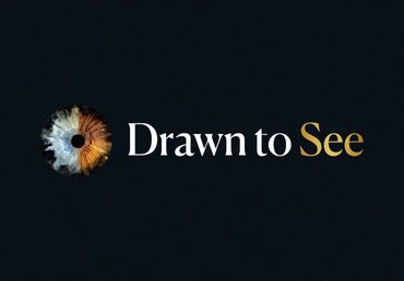 Logo with an artistic eye and the phrase 'Drawn to See'.