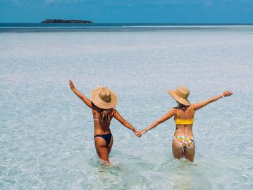 Soaking up the sun at the sandbar in Key West