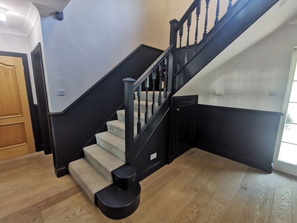 Black hand painted staircase 