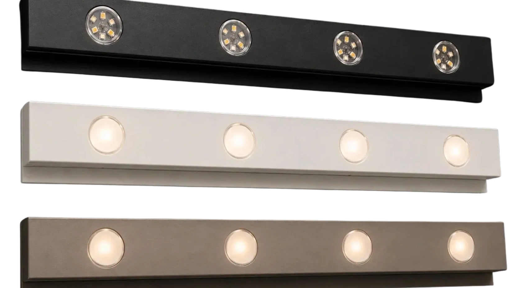 CLASSICA 25 RGBW roofline light installed in a color-matched soffit track.