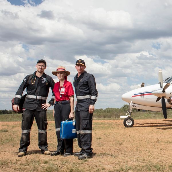 RFDS staff and plane