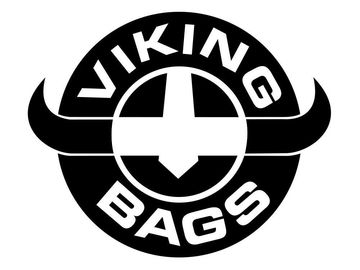 Logo of Viking Bags with a Viking helmet and bold text.