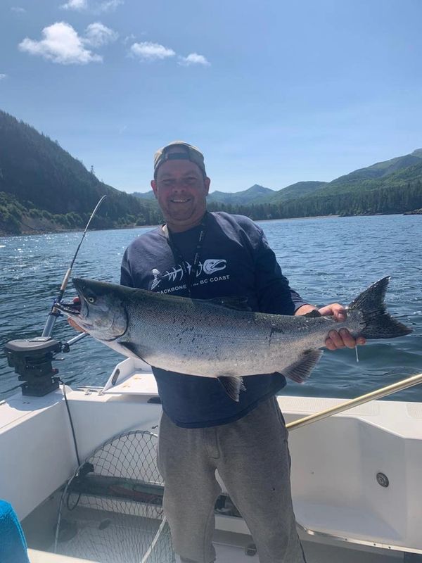 Fishy Pete catching a Spring Salmon