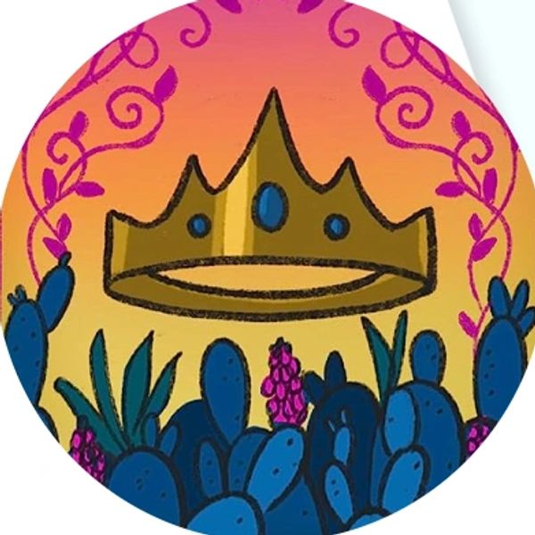 Cartoon of crown and cactus 