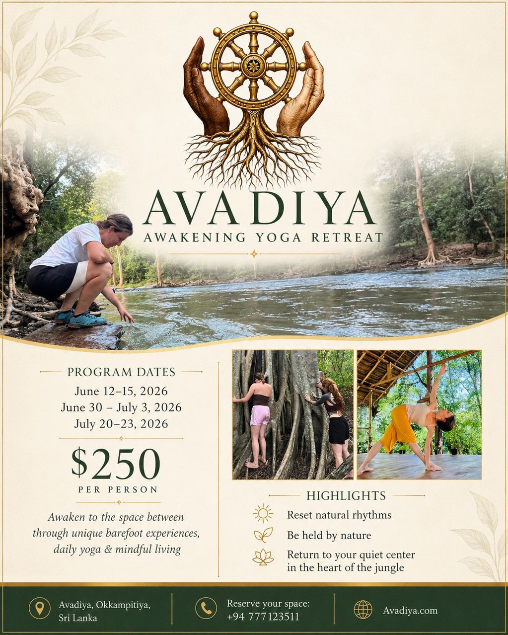 Avadiya Awakening Yoga Retreat in Sri Lanka offers nature-based yoga experiences.