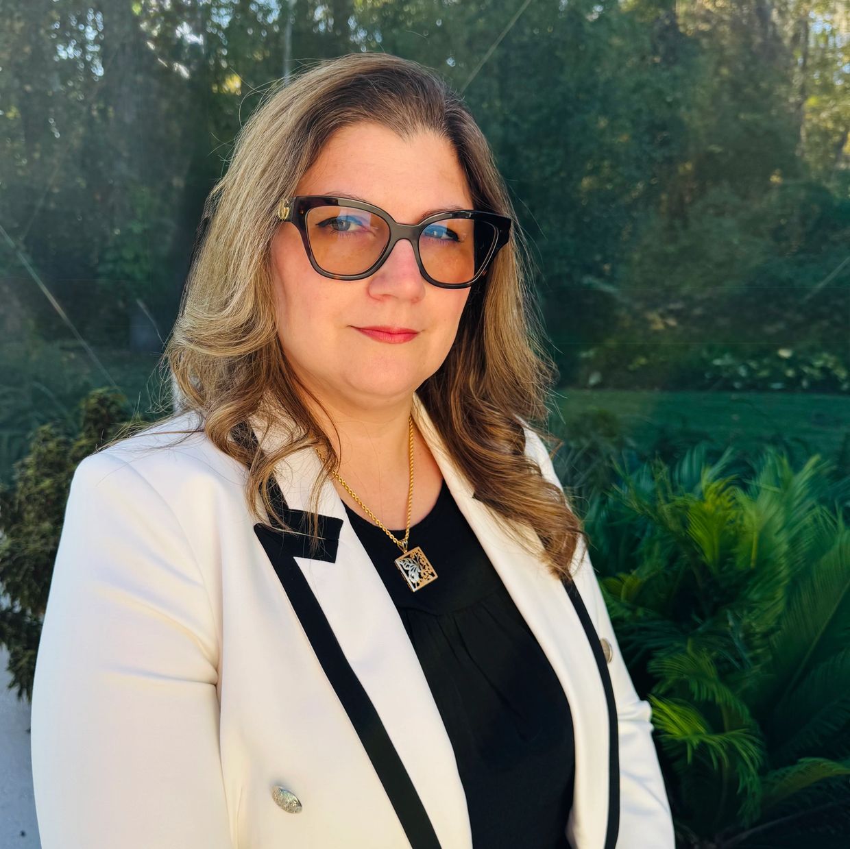 A woman giving pause for picture