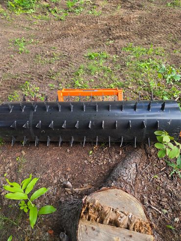 Spike aeration machine. 