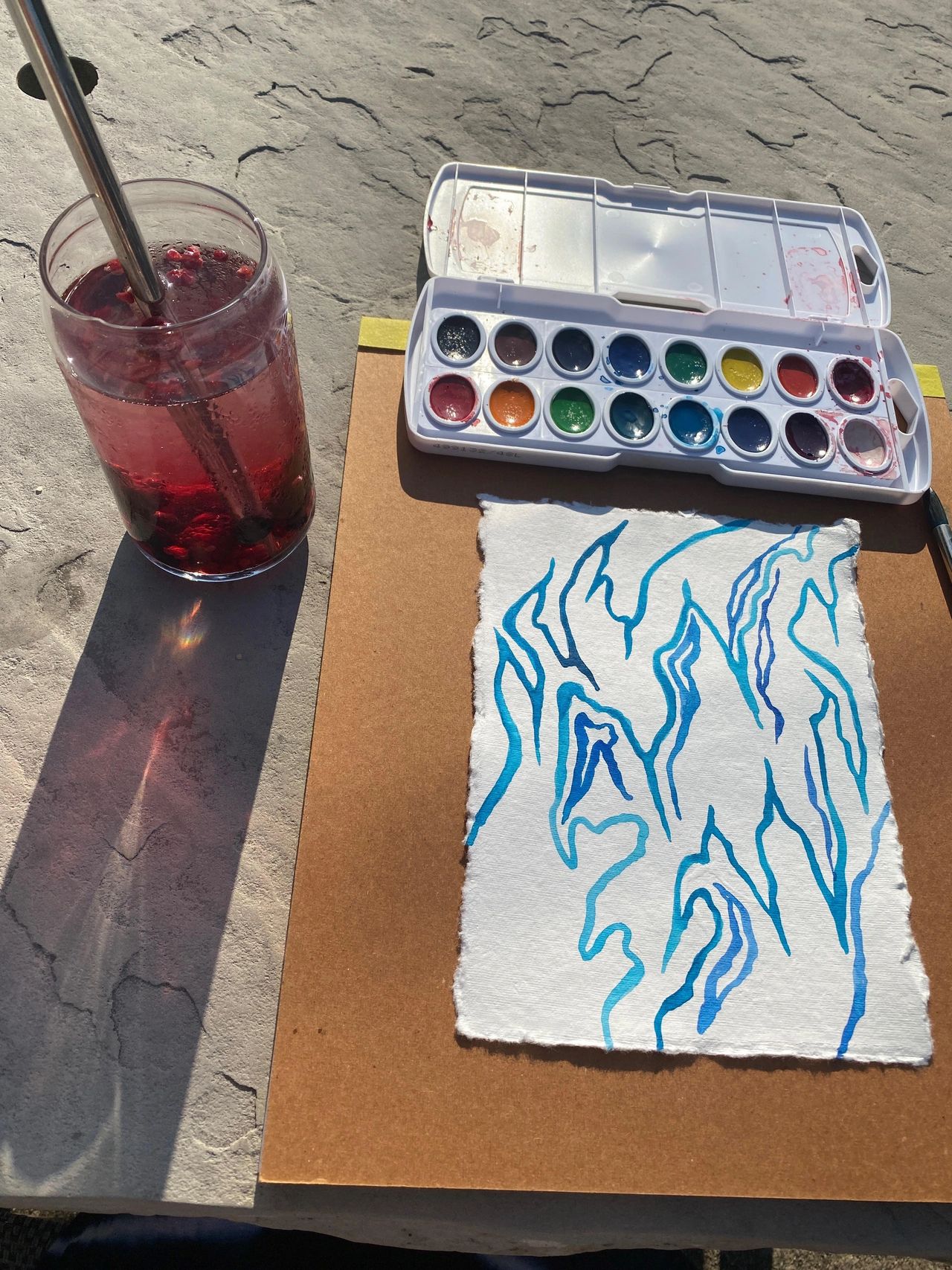 Using Prang watercolors, DiVinci watercolor Brushes, and textured watercolor paper Using Prang watercolors, DiVinci watercolor Brushes, and textured watercolor paper