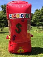 Cash Cube- hands go in through side holes to catch what's inside as it blow around. 