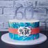 Custom Monogram Cake with Lilly Pulitzer Pattern