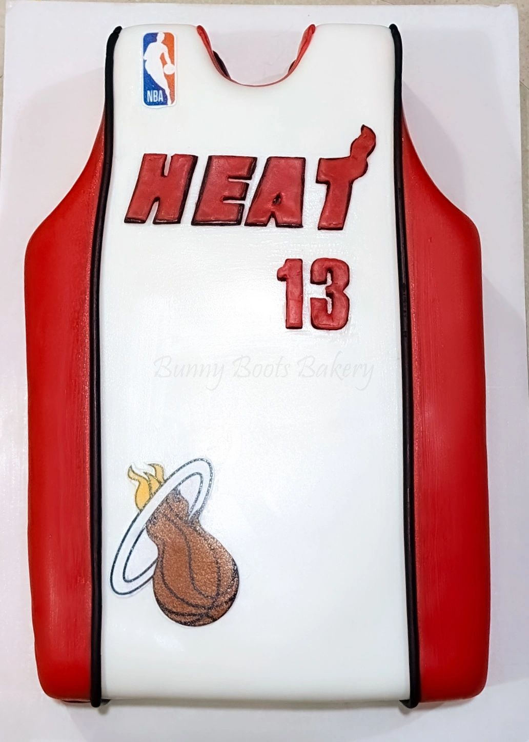 Custom Basketball Jersey Cake - Miami Heat Birthday Cake