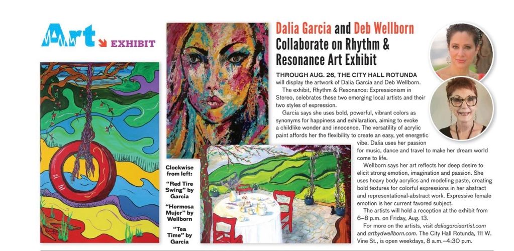 News article pics of artist Dalia Garcia & Deb Wellborn &  three pics of artwork, Murfreesboro