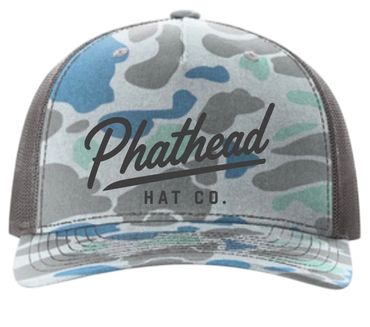 Camouflage hat with Phathead logo.