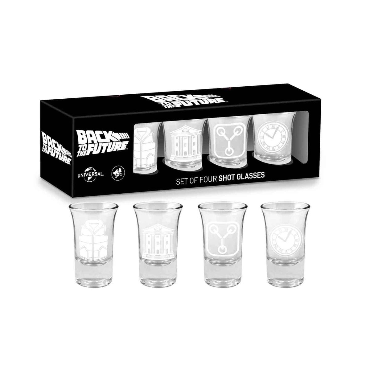 Back to the Future Shotglass 4-Pack Logo & Symbols