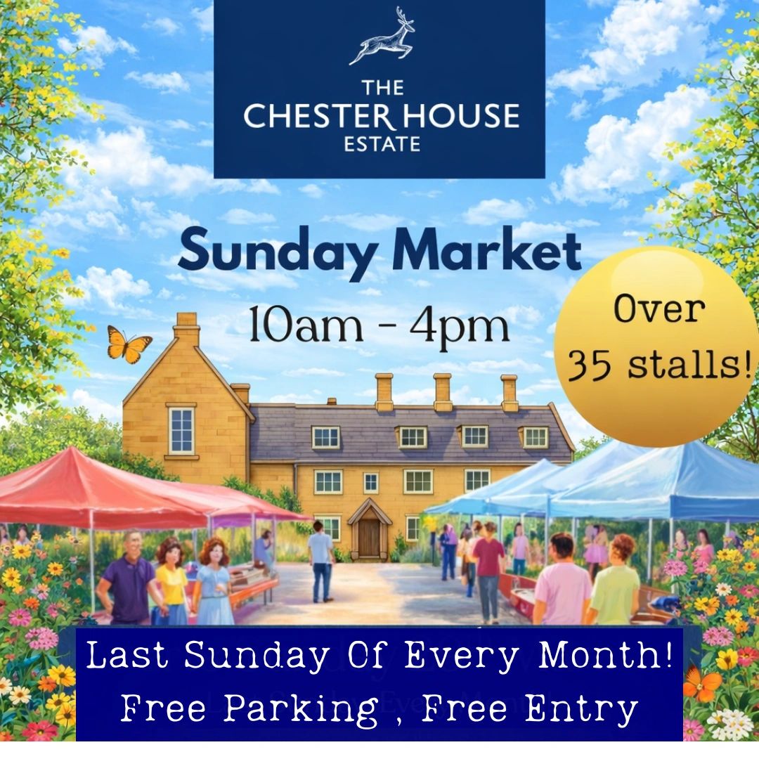 Sunday Market at Chester House Estate with over 35 stalls from 10am to 4pm.