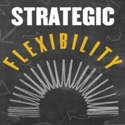 Strategic flexibility text on black board 