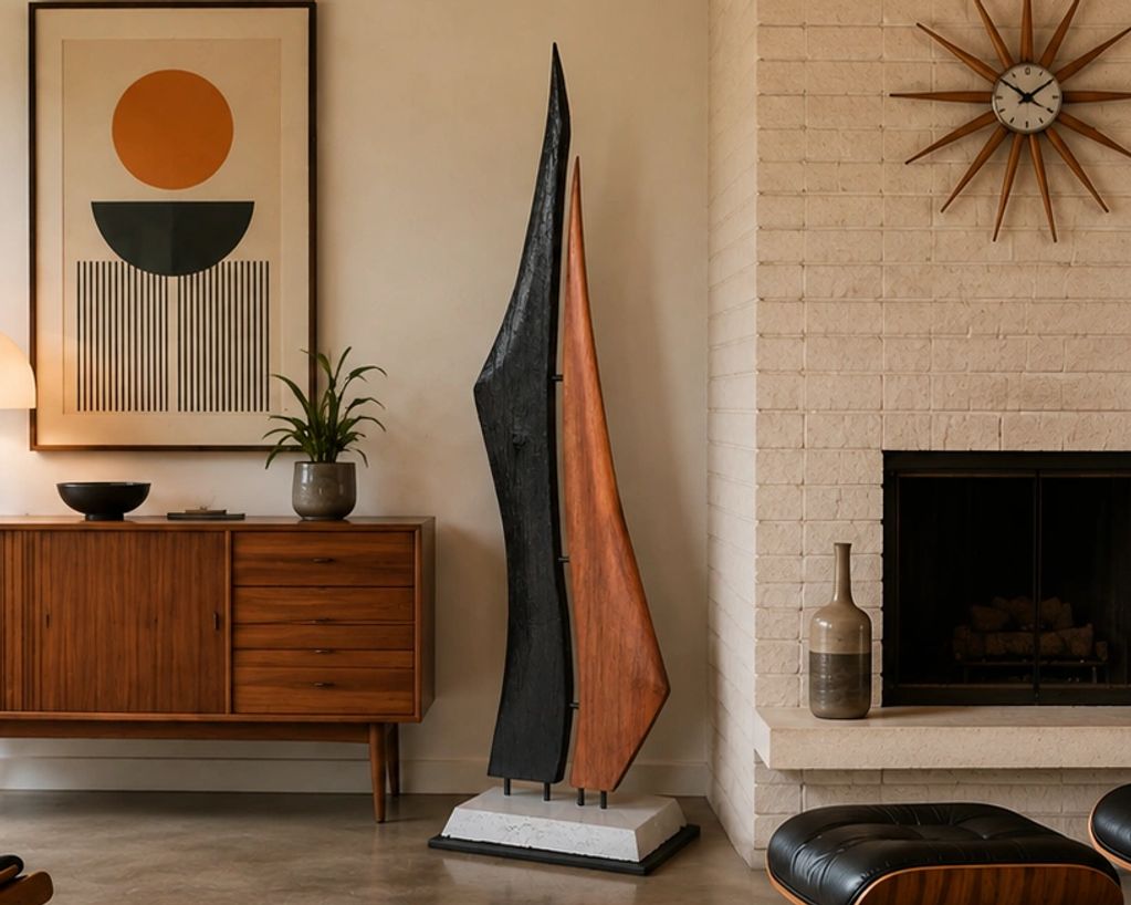 Vertical wood art piece
