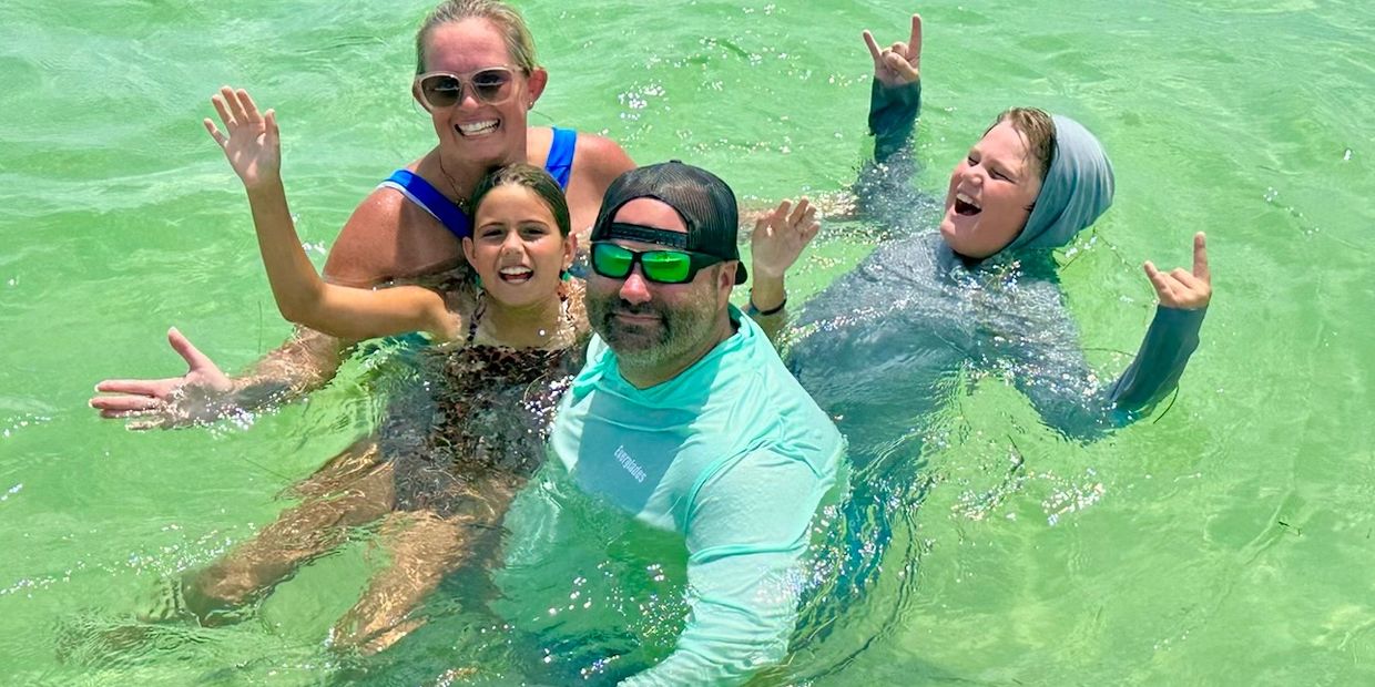 Captain and Family Sandbar Making Memories