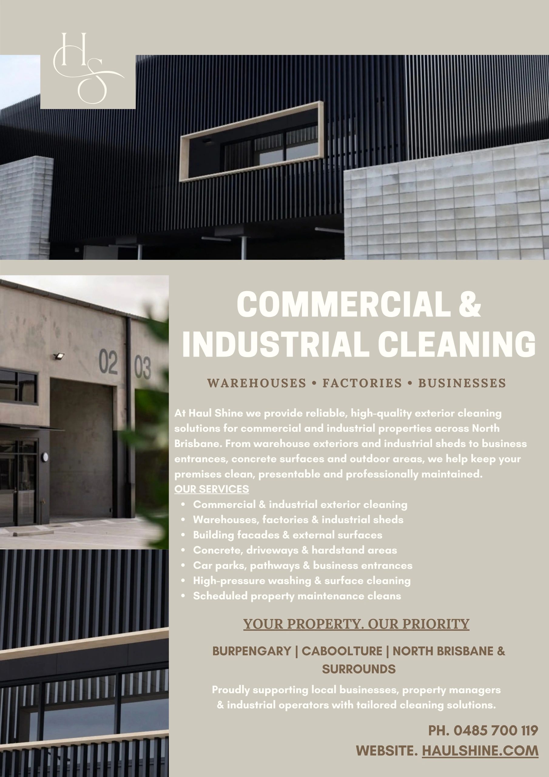 Commercial and industrial cleaning services for warehouses and businesses in North Brisbane.