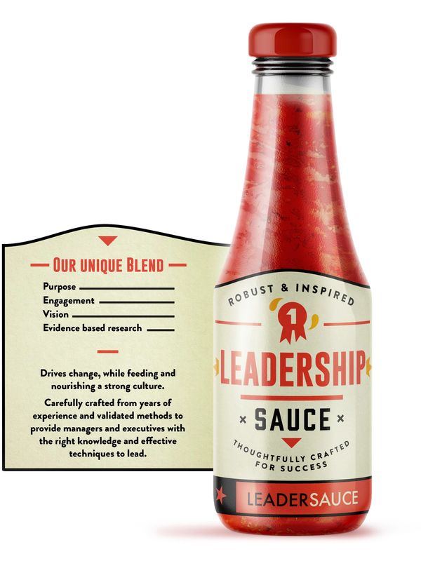 Leadership hot sauce bottle
