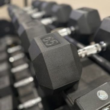 Marc's home gym dumbbells