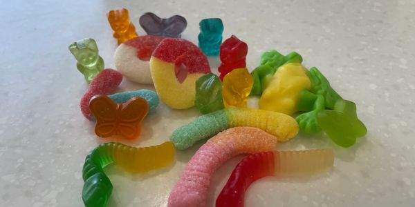 A variety of fun gummies to put on top of your frozen yogurt.
