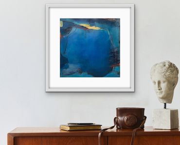Original abstract shown in a designer room