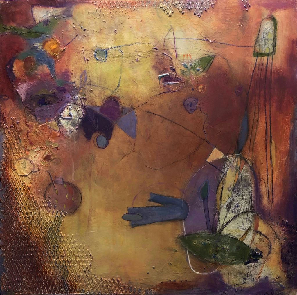 Original abstract artwork mixed media, art with a message