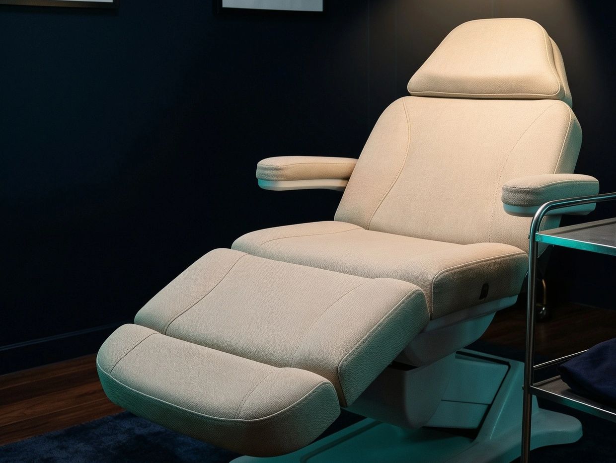 Comfortable beige medical examination chair.