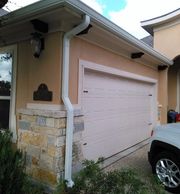 white gutters and downspout