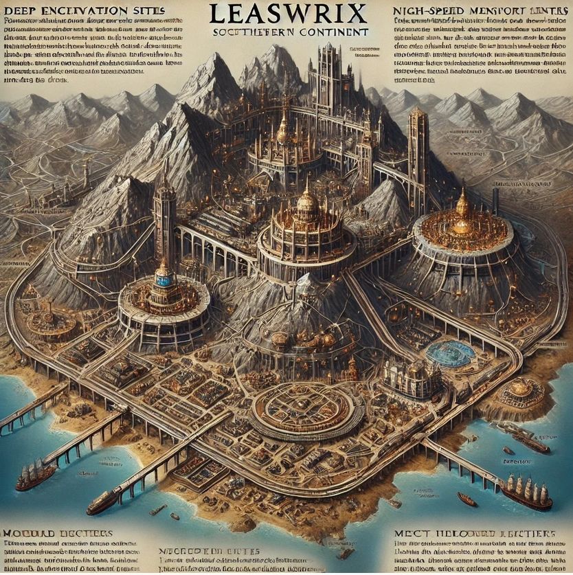Intricate fantasy city built in a mountainous coastal region.