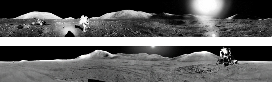 Apollo panorama of lunar surface