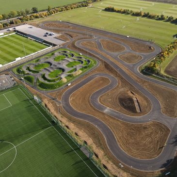 Overhead shot of cycle track