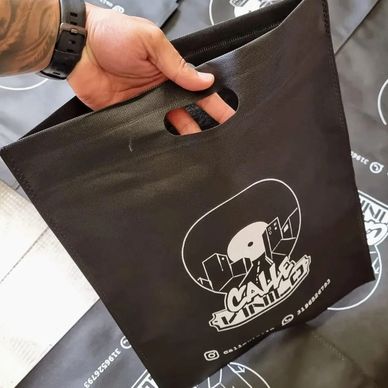 Bolsas de tela tipo boutique ecológicas reutilizables personalizadas con logo
