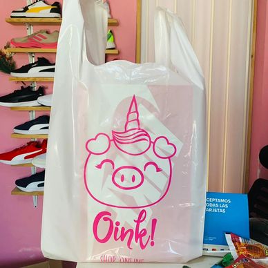 Bolsas tipo camiseta de plástico 'impresas con logo