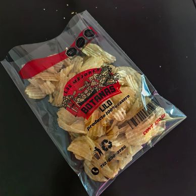 Bolsas de celofán simple personalizadas con logo para empacar alimentos, frituras, galletas, dulces