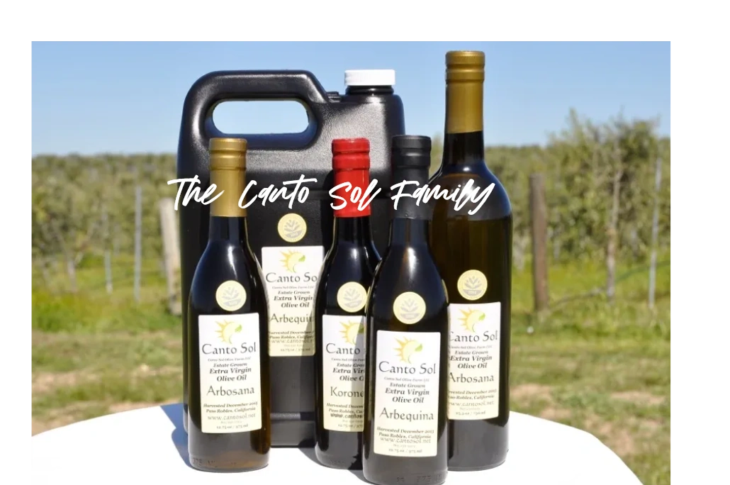 The Canto Sol Family bottles on a table 