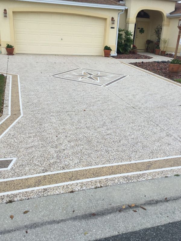 Exterior painting - custom driveway design