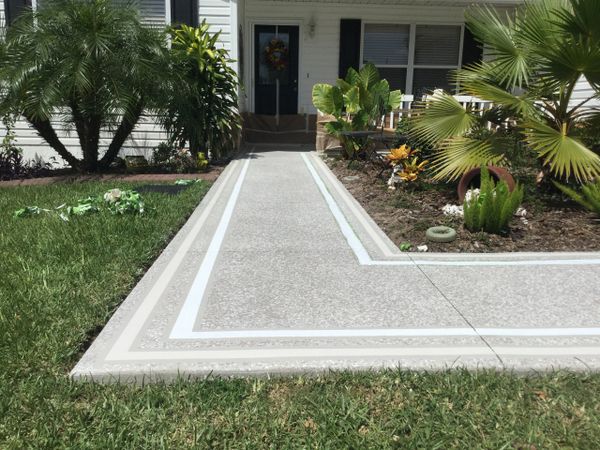 Exterior painting - custom walkway design  