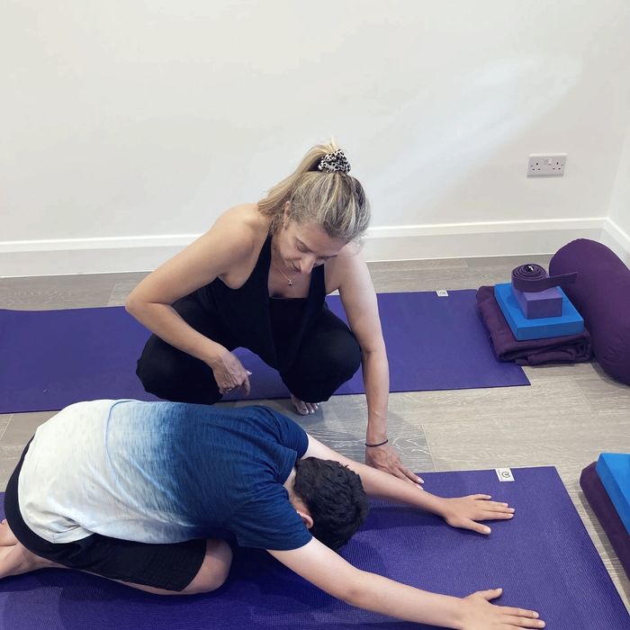 1:2:1 yoga session taking place