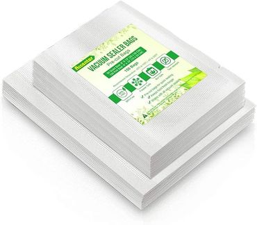 Vacuum Sealer Bags 6'' x 10'' (100 Pint) + 8'' x 12'' (50 Quart) Precut Heavy Duty Food Saver Bags S