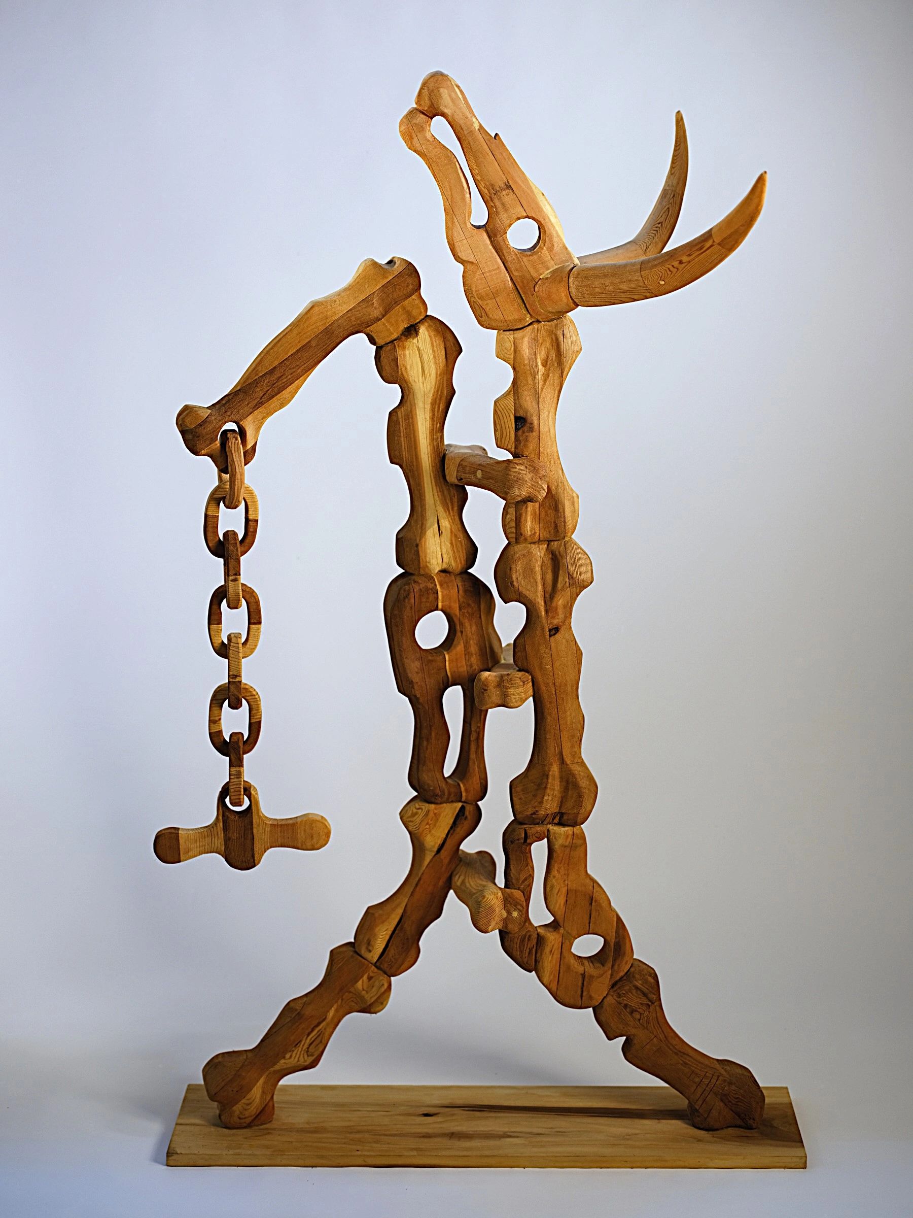 Large scale figurative wood sculpture