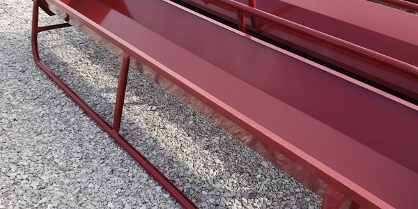 10' all metal utility red feed bunk