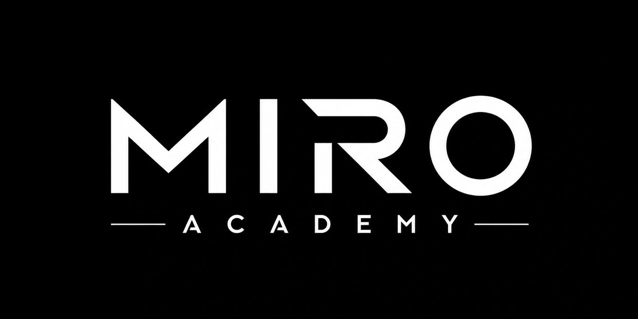 Logo of MIRO Academy in white on black background.