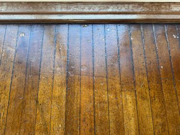 Keruing Hardwood strip floor in need of restoration