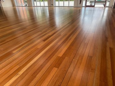 Sanded and sealed Keruing Hardwood Strip floor