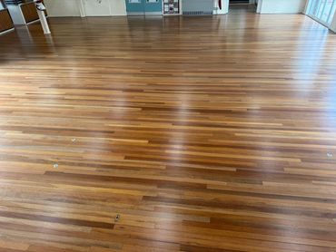Hardwood Floor after primer coat has been applied