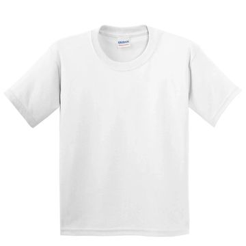 A small white t-shirt on a white background.