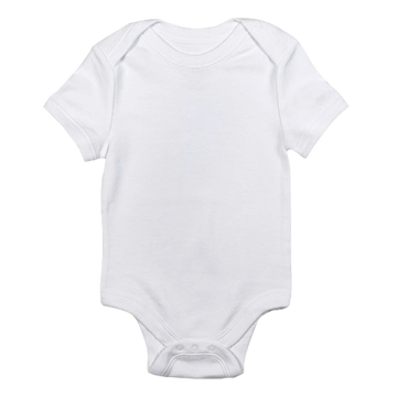 A white toddler onesie without a background